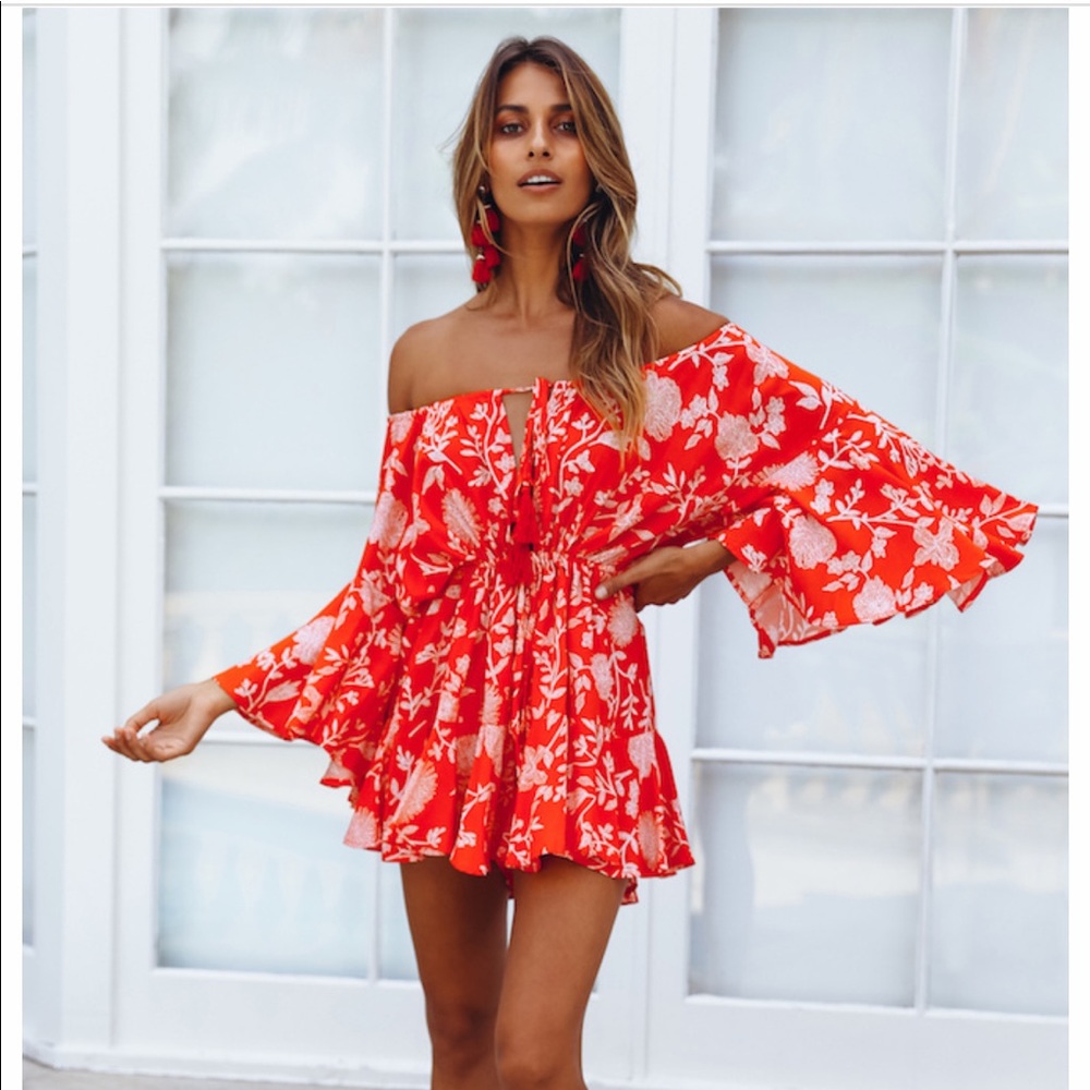 HELLO MOLLY MADE IN THE AFTERMATH ROMPER RED